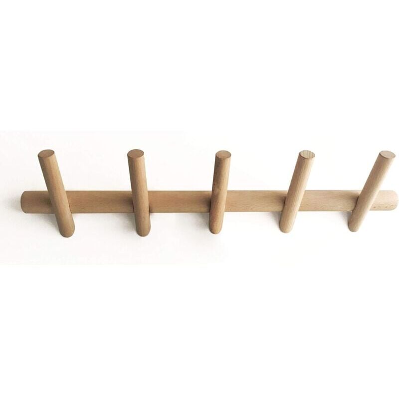 foto del prodotto snq ramo gancio da parete in legno 5 ganci appendiabiti di design appendiabiti da parete appendiabiti per appendere cappotti sciarpe, borse 50 cm