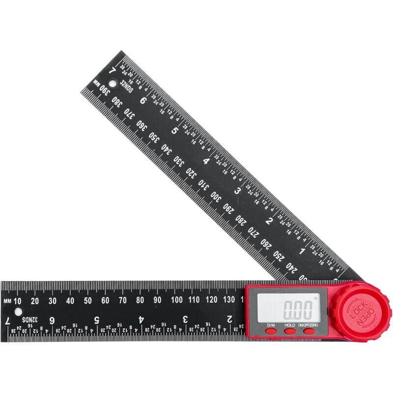 foto del prodotto snq rapporteur d angle numerique double chelle 360 degr s, r gle d angle 200 mm avec cran lcd et fonction de verrouillage, rapporteur pour