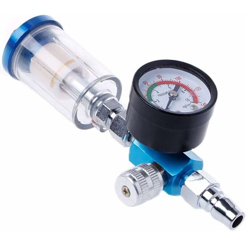 foto del prodotto snq regolatore di pressione per pistola a spruzzo d aria manometro da 1 4 con separatore d acqua in linea filtro dell aria kit di utensili