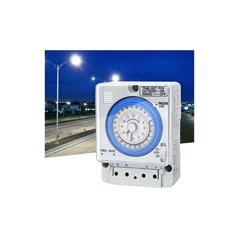 foto del prodotto snq rel di ritardo meccanico dell orologio analogico, interruttore di ritardo ac220v 16a, intervallo di 15 minuti, durata di 24 ore