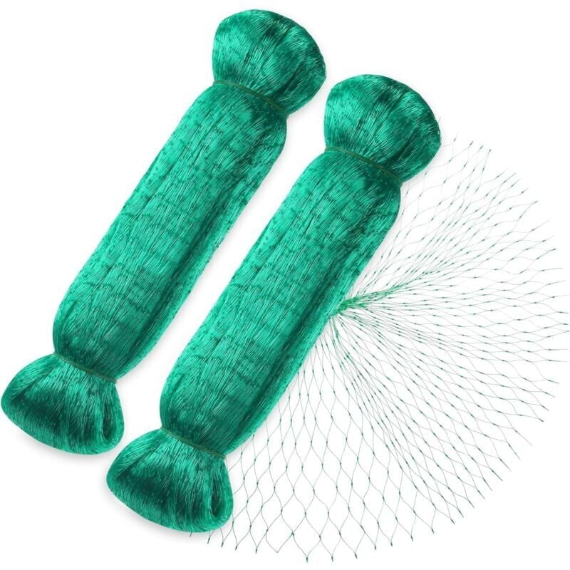 foto del prodotto snq rete anti uccelli, 2 pezzi, 4 x 10 m, rete anti uccelli verde per il giardino, per proteggere piante, frutta, fiori e verdura, maglia da 15 mm