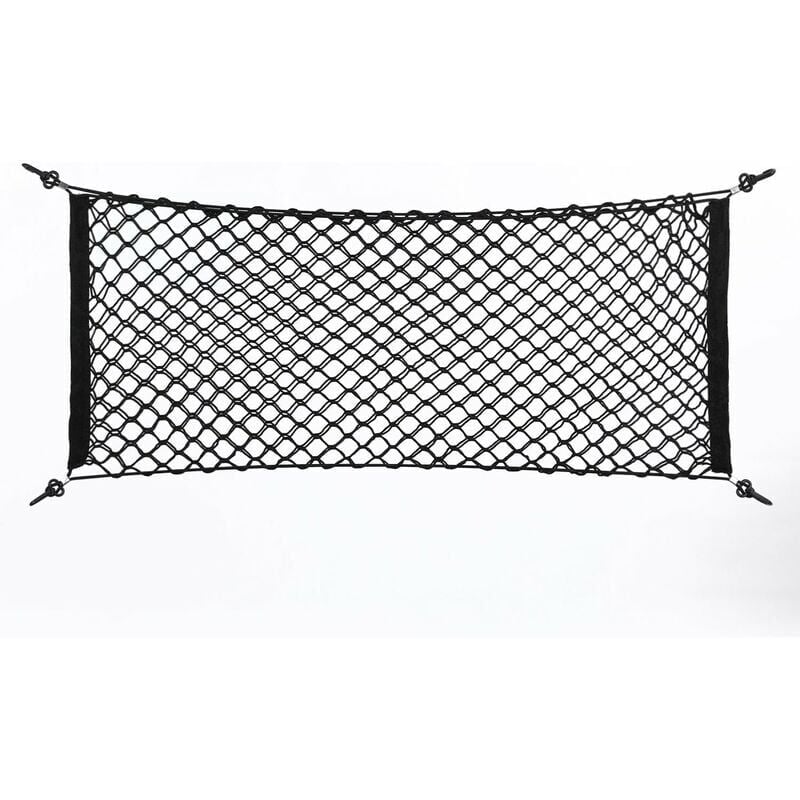 foto del prodotto snq rete portaoggetti a rete, organizer per bagagliaio, borsa portaoggetti, portabagagli, 90 40 cm, nera, universale per auto posteriore