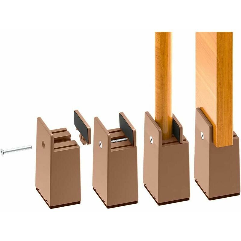 foto del prodotto snq rialzi per gambe del letto regolabili da 4 pollici, rialzi per mobili resistenti da 10 cm, per spessori delle gambe del letto da 0 a 1,5
