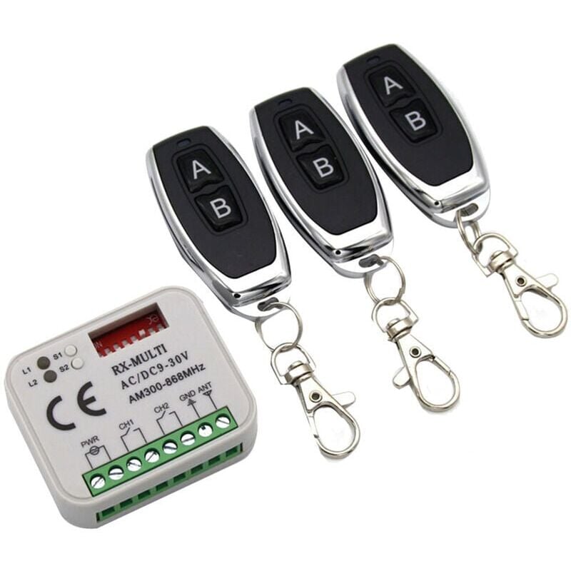 foto del prodotto snq ricevitore remoto per cancello da garage 433 868 mhz rx multi 300 900 mhz ac dc 9 30 v con telecomando,
