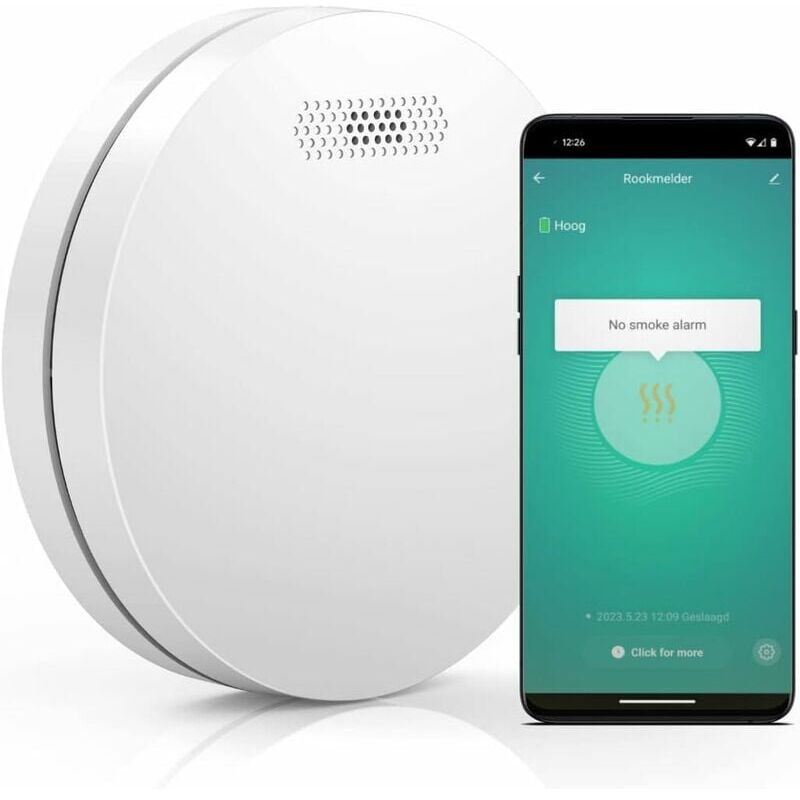 foto del prodotto snq rilevatore di fumo connesso batteria da 10 anni allarme antincendio wifi con smart life 1 pezzo