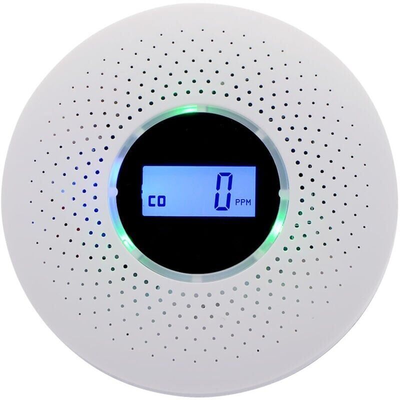 foto del prodotto snq rilevatore di fumo, rilevatore combinato di fumo e monossido di carbonio, allarme composito con avviso acustico e display digitale alimentato a