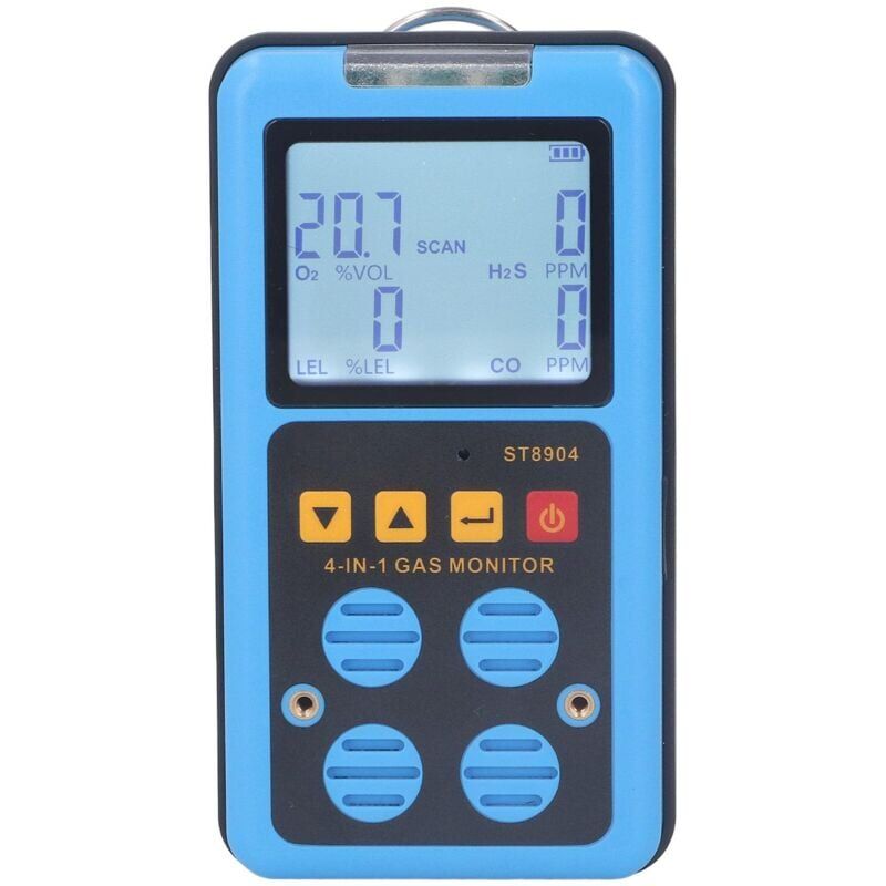 foto del prodotto snq rilevatore di gas 4 in 1, ad alta sensibilit , con suono, luce, vibrazione, allarme, display retroilluminato, per laboratorio agricolo, chimico