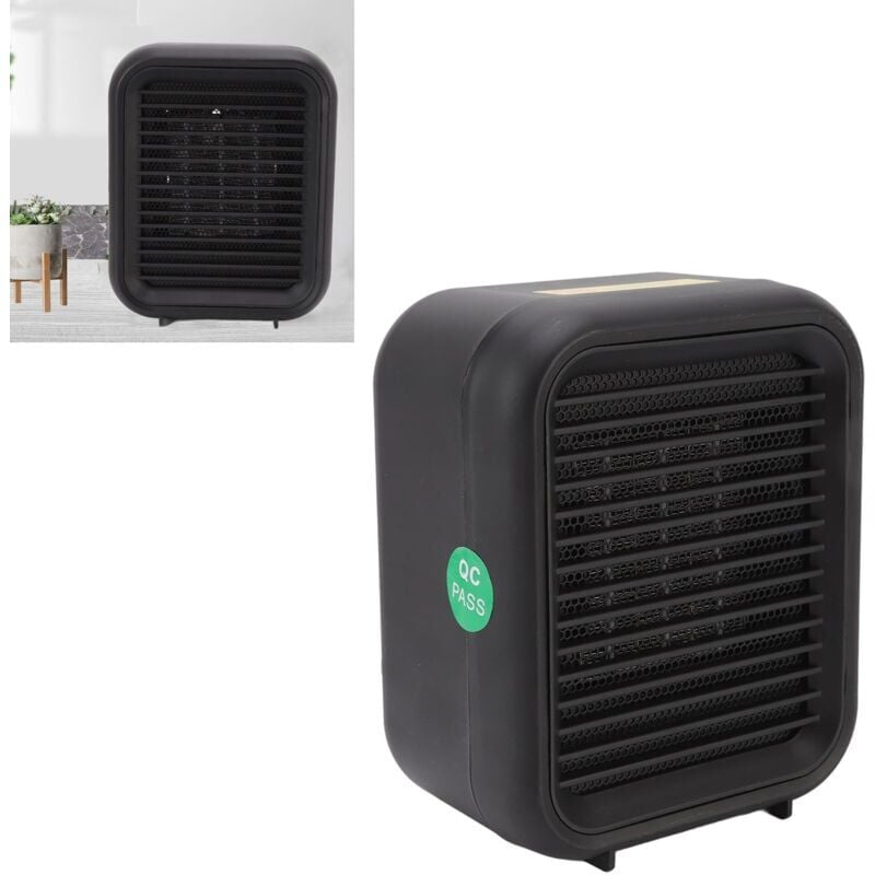 foto del prodotto snq riscaldatore d aria elettrico da 800 w, piccolo riscaldatore in ceramica nera, design anti inversione, abs, per casa e ufficio, spina ue,