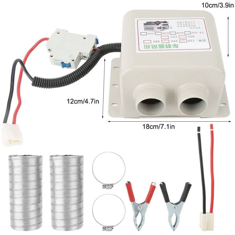 foto del prodotto snq riscaldatore elettrico da 600 w con 2 ventole, riscaldatore invernale, sbrinatore per finestre, sbrinatore per casa e auto, 12 v