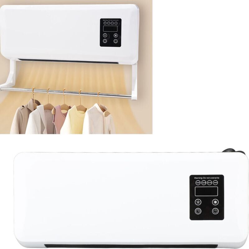 foto del prodotto snq riscaldatore elettrico da parete da 1500 w, abs, montaggio rapido, con telecomando, portasciugamani per camera da letto e bagno, spina ue da
