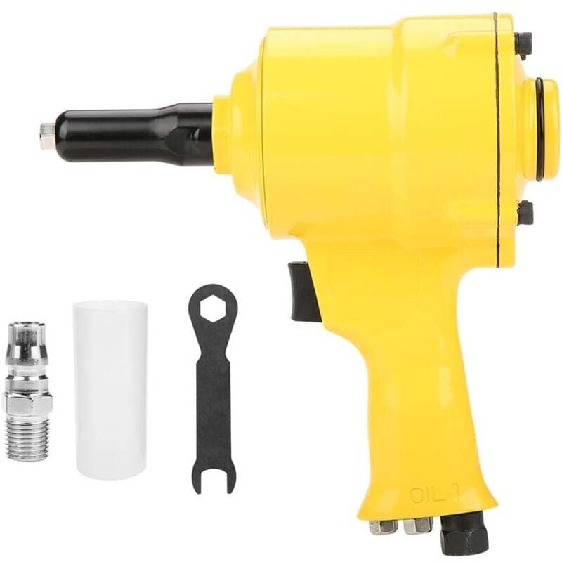 foto del prodotto snq rivettatrice pneumatica, pistola per rivetti con impugnatura a pistola, utensile per rivettatura ad aria compressa da 2,4 4,8 mm per chiodi in