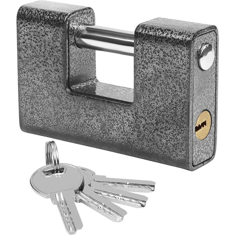 foto del prodotto snq robusto lucchetto per esterni con 4 chiavi grande lucchetto monoblocco in acciaio temprato massiccio arco spesso 12 mm protegge porte da
