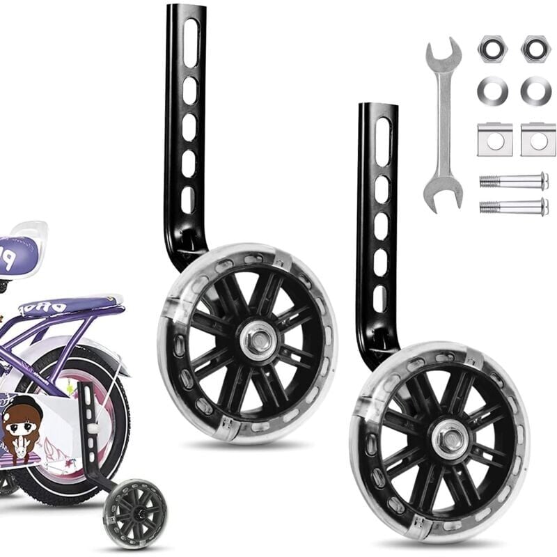 foto del prodotto snq roue auxiliaire, stabilisateur velo enfant, roues stabilisatrices v lo enfant, v lo roue auxiliaire, roues d entra nement r glables, roulette