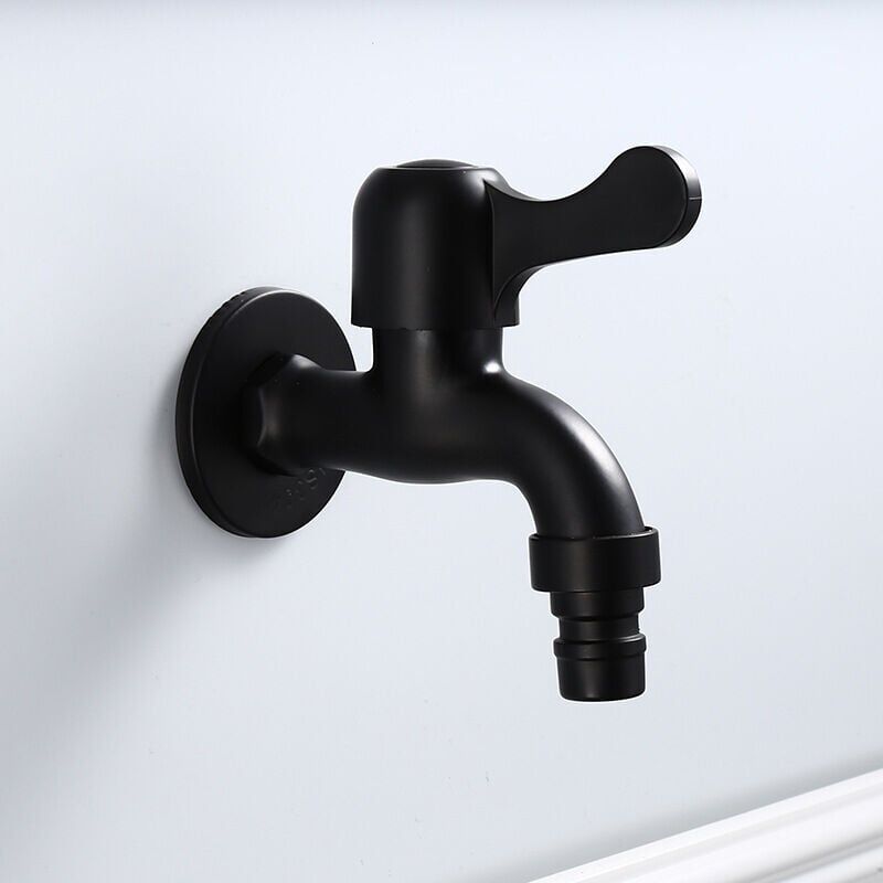 foto del prodotto snq rubinetto da parete in acciaio inossidabile 304 stile nero, rubinetto da giardino per esterni con apertura rapida per il bagno lavatrice 