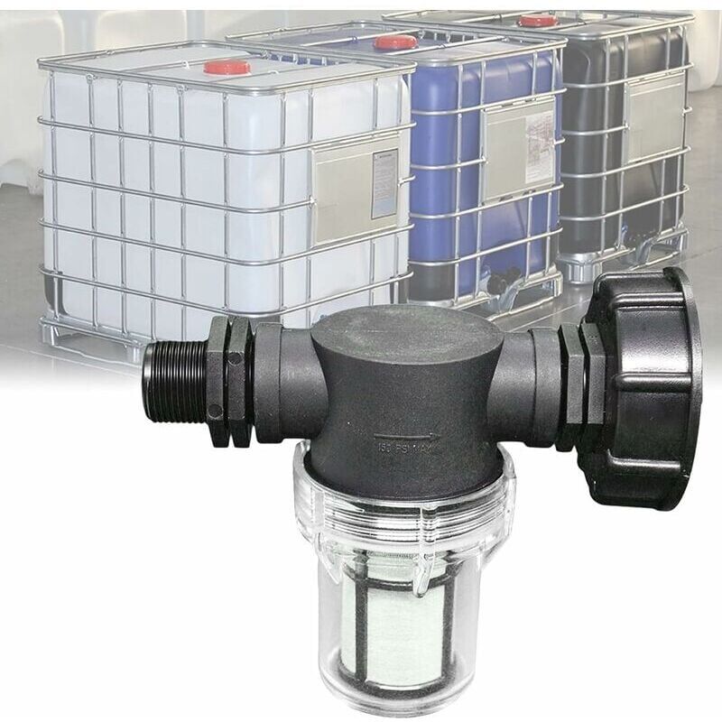 foto del prodotto snq rubinetto di collegamento per serbatoio da 1000 litri, raccordo per tubo da giardino per collettori di acqua piovana con funzione di filtro,