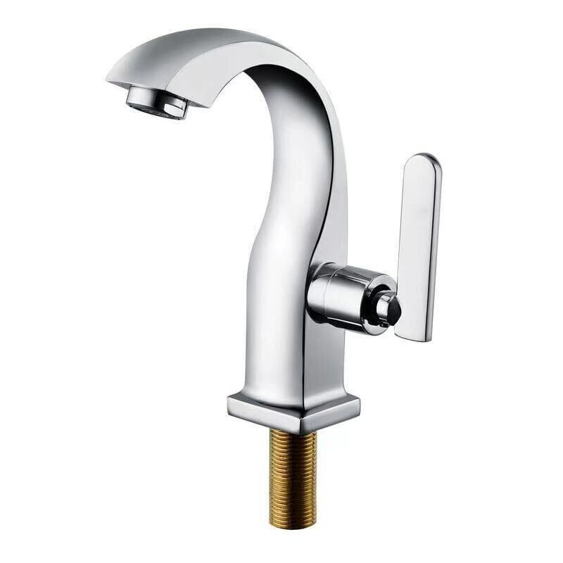 foto del prodotto snq rubinetto singolo cromato per acqua fredda per lavandino del bagno, rubinetto singolo per lavabo in rame, rubinetto per acqua fredda per bagno,