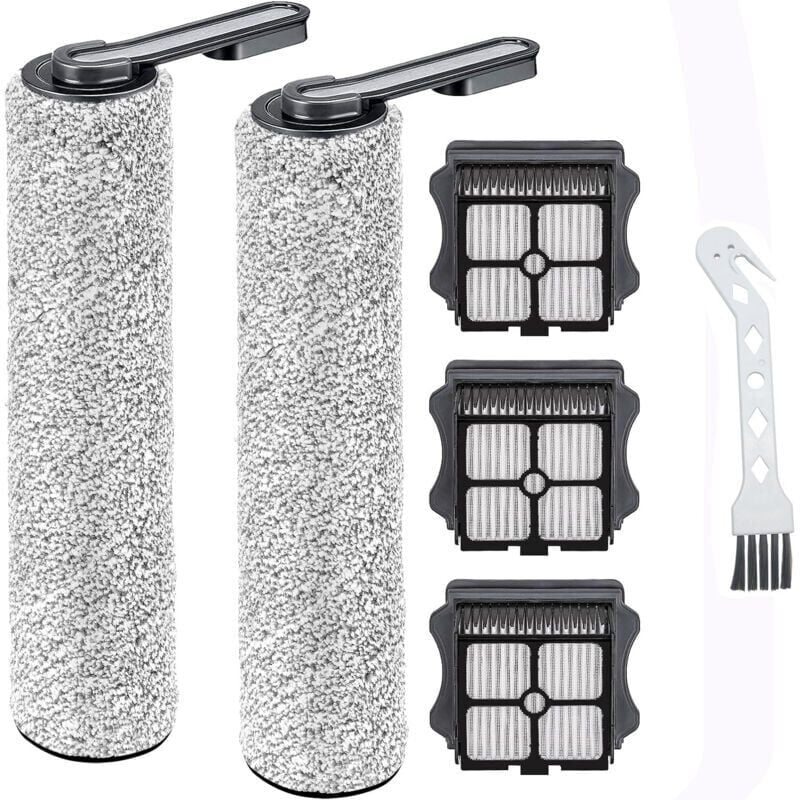 foto del prodotto snq rulli di spazzola di ricambio e filtri hepa per aspirapolvere tineco floor one s5 s5 pro wet and dry, facili da cambiare e pulire, 2 rulli di