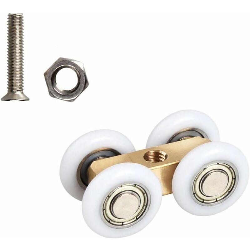 foto del prodotto snq rulli per porte doccia a quattro ruote porta doccia ruote pulegge guide bagno bagno