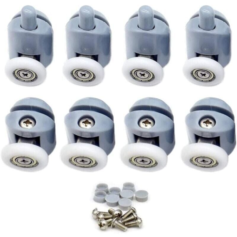 foto del prodotto snq rullo per porta scorrevole, rulli per porta scorrevole doccia da 23 mm, rulli per porta doccia, rulli per cabina doccia per bagno, 8 pezzi 4