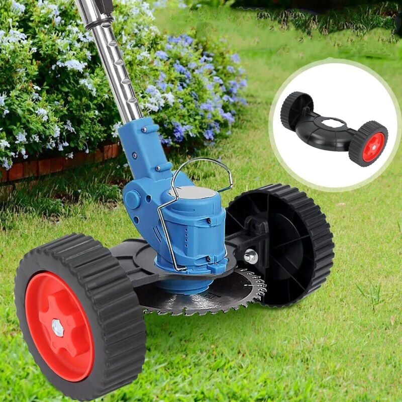 foto del prodotto snq ruota di supporto per bordatore , ruota ausiliaria per tagliabordi in plastica regolabile in altezza per diserbo del paesaggio del giardino,