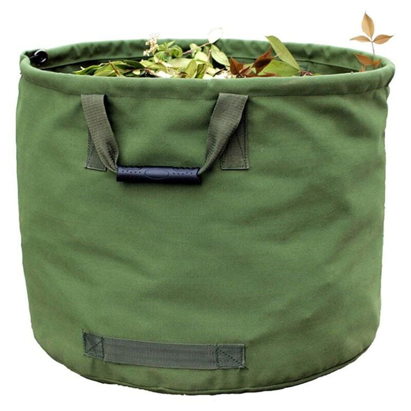 foto del prodotto snq sacco da giardino resistente da 125 litri con manici, sacco per la raccolta delle foglie verdi con tela militare altezza 45,7 cm, profondit 
