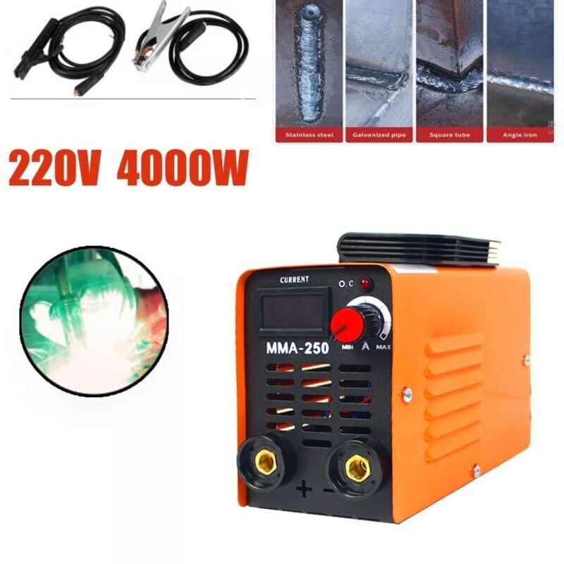 foto del prodotto snq saldatrice inverter mma 250a ultra mini, display lcd digitale, saldatrice a elettrodo igbt dc