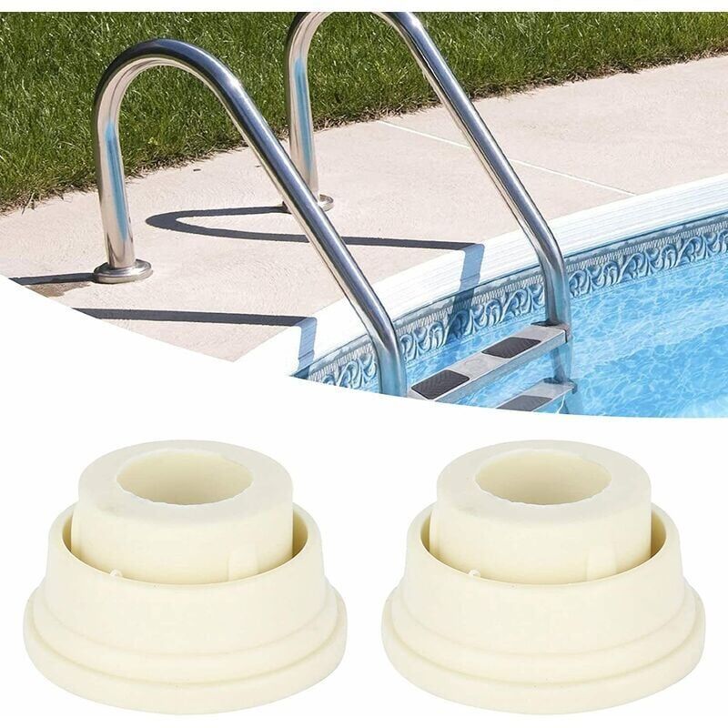 foto del prodotto snq scala mobile per piscina tappo in gomma per scala per piscina set di 2 pezzi di protezione paraurti bianca piedini per scala tappo in gomma per