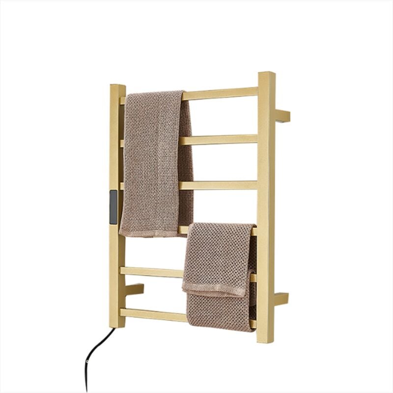 foto del prodotto snq scaldasalviette elettrico, scaldasalviette termostatico per bagno, montaggio a parete con timer, portasciugamani riscaldato termostatico in