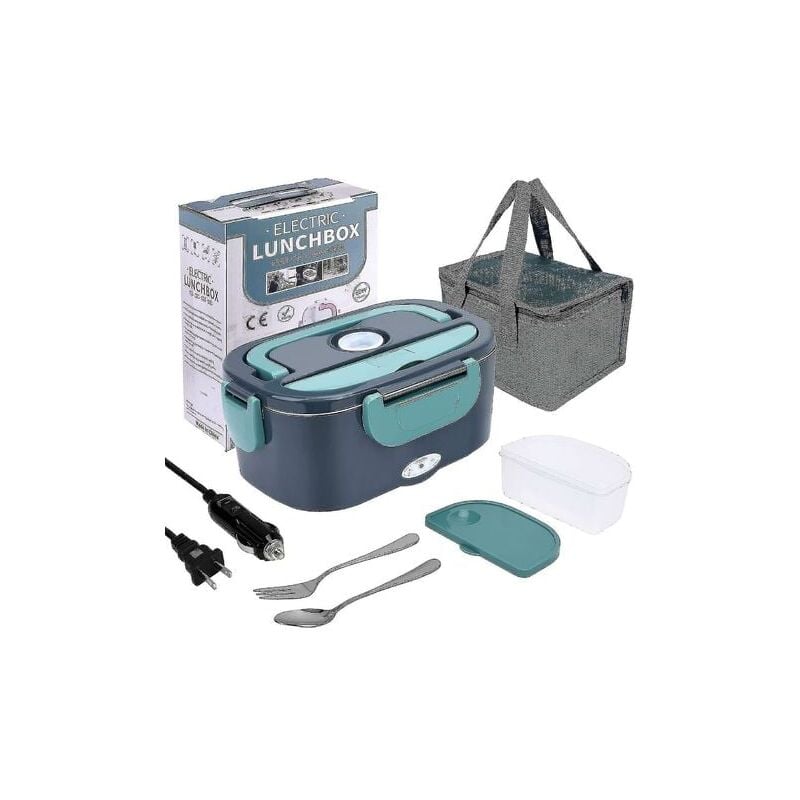 foto del prodotto snq scaldavivande elettrico per il pranzo, 3 in 1, microonde portatile ad alta potenza da 60 w per auto e casa, 12 v, 24 v 110 v, a prova di