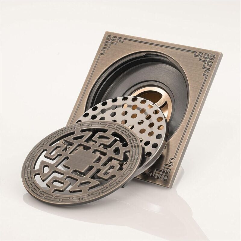 foto del prodotto snq scarico doccia quadrato, scarico doccia in ottone 10x10 canale doccia bagno anti odore scarico doccia antico