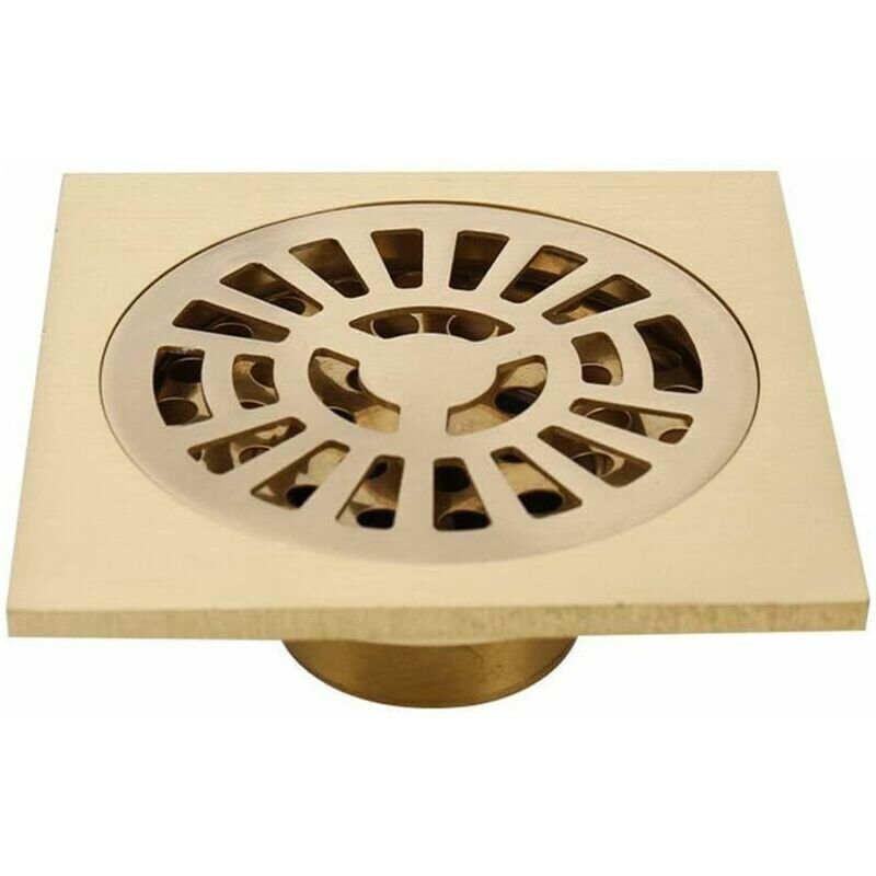 foto del prodotto snq scarico doccia, scarico doccia, scarico a pavimento per doccia in ottone quadrato 10,2 cm con coperchio sfoderabile, scarico per cucina, wc