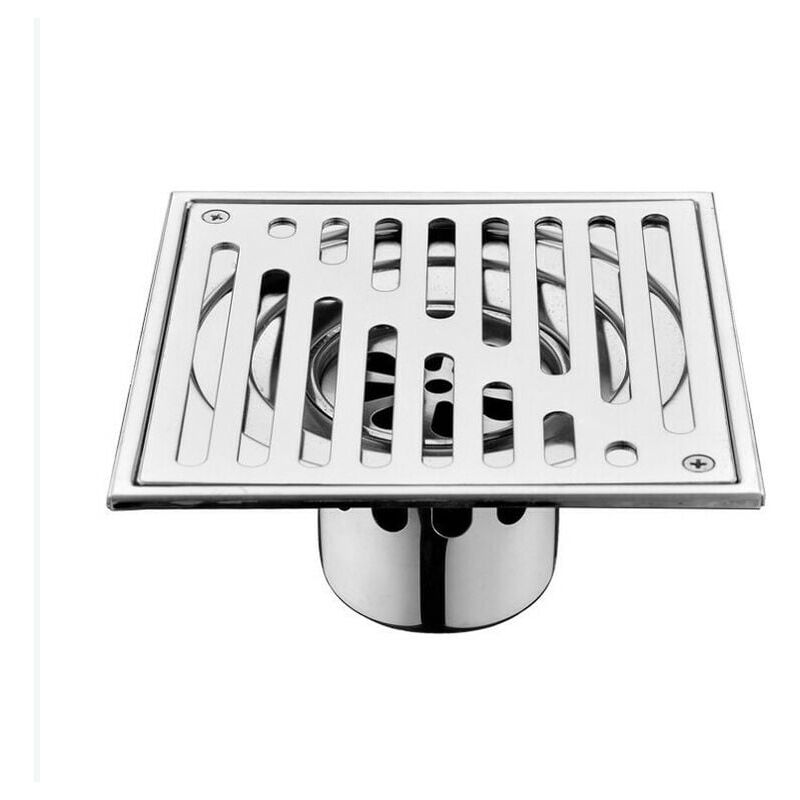 foto del prodotto snq scarico per doccia di grosso calibro da 150 mm, scarico quadrato in acciaio inox, scarico antiodore per pavimento per bagno