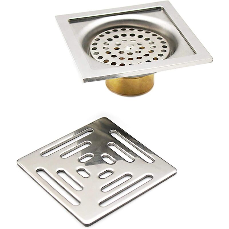 foto del prodotto snq scarico per doccia quadrato scarico a pavimento antiodore, scarico a pavimento in acciaio inossidabile con filtro, per bagno 100 mm 
