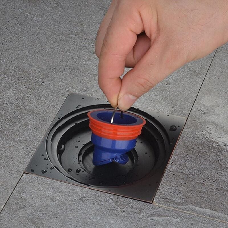 foto del prodotto snq scarico per pavimento doccia, dispositivo antiriflusso, antiodore, per scarico cucina bagno, silicone, antiodore, valvola di scarico rapido,