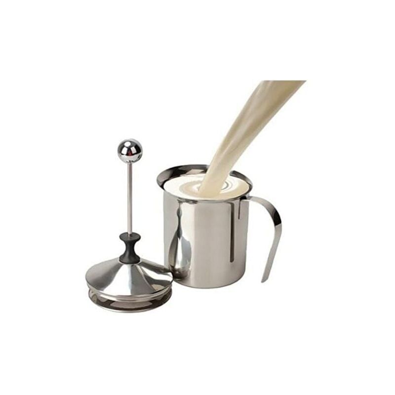 foto del prodotto snq schiumalatte in acciaio inox da 400 ml, schiumalatte, cappuccino, caff , doppia pompa w 