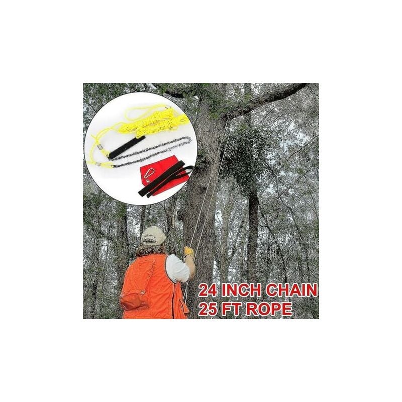 foto del prodotto snq sega a catena con corda per arti ad alta portata con catena da 24 e sega per alberi e rami