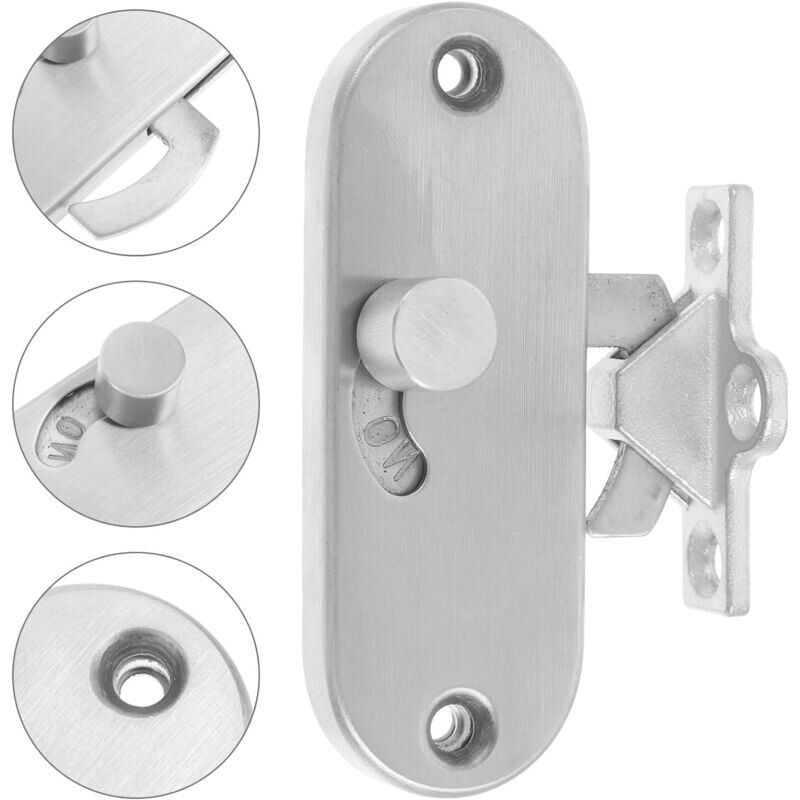 foto del prodotto snq serratura per porta scorrevole ad angolo retto da 90 gradi con fibbia, chiavistello per porta con viti, per garage, giardino, bagno, armadio,