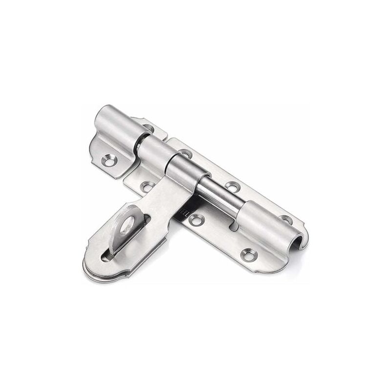 foto del prodotto snq serratura per porta scorrevole in acciaio inossidabile da 100 mm con lucchetto, chiusura per porta resistente per bagno, toilette, giardino,