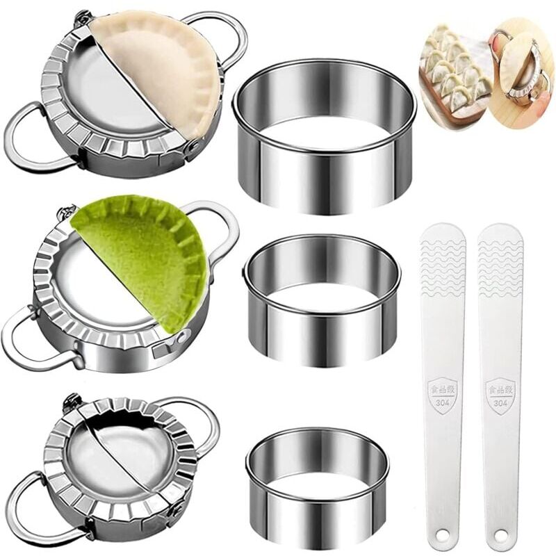 foto del prodotto snq set da 8 pezzi in acciaio inox. stampo per wonton, macchina per ravioli, macchina per wonton. stampi per ravioli wonton, utensili da cucina