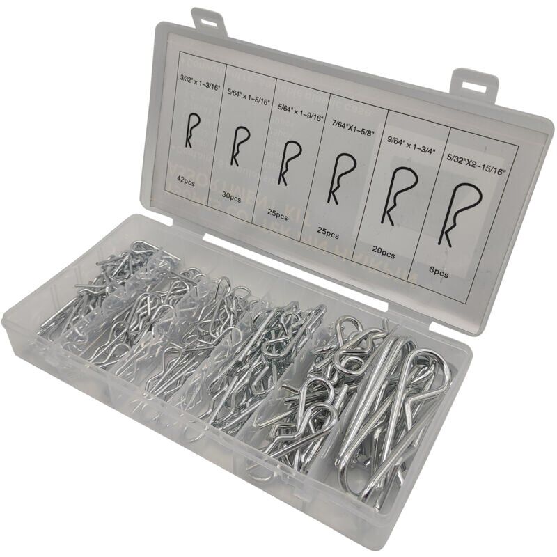 foto del prodotto snq set di 150 pezzi di perni divisi, perni divisi, set di perni in acciaio inossidabile, molle di montaggio per auto, meccanici, garage, officine,