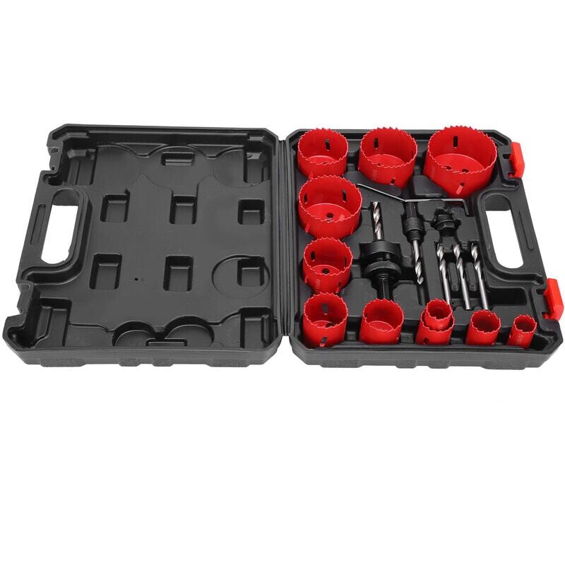 foto del prodotto snq set di 17 punte per seghe a tazza in metallo per pannelli in legno, pannelli in pvc e pannelli in plastica