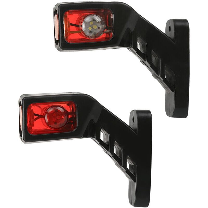 foto del prodotto snq set di 2 luci di posizione laterali a led 12v 24v montaggio su telaio per camion e autocarri con cassone ribaltabile rosso bianco ambra
