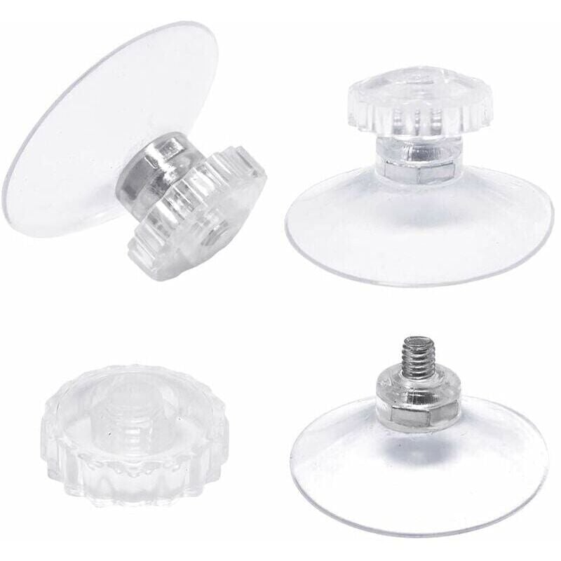 foto del prodotto snq set di 30 ventose con filettatura e dadi zigrinati 45 mm, trasparenti, per auto, campeggio, finestra, parasole,