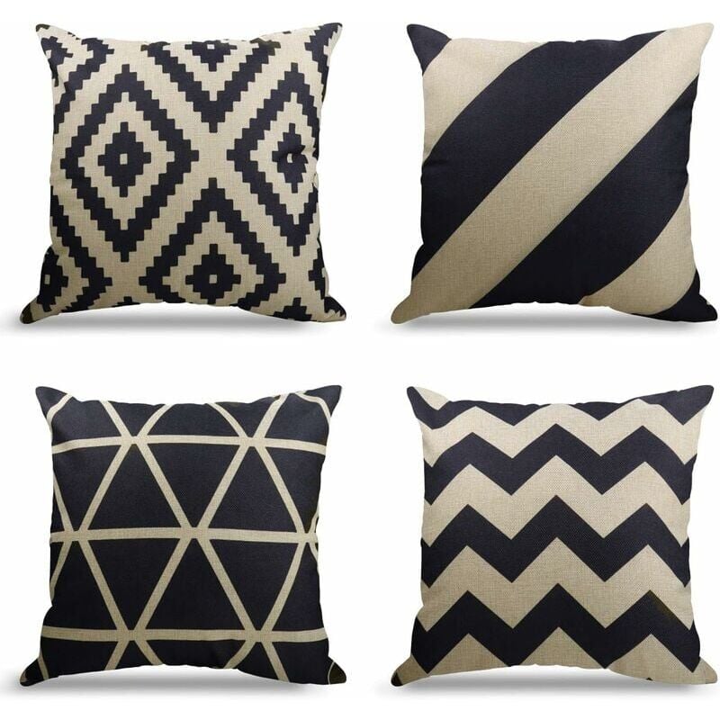 foto del prodotto snq set di 4 copricuscini per divano, federe decorative per divano, copricuscini in lino per esterni, copricuscini decorativi per camera da letto,