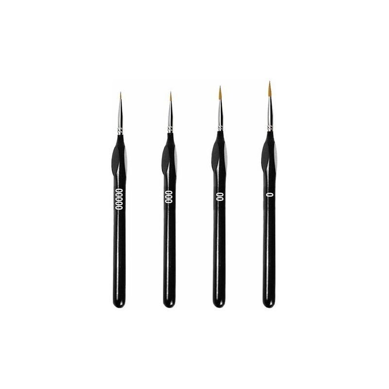 foto del prodotto snq set di 4 pennelli a setole fini per pittura, acrilico, pittura a olio, modellismo, pittura con i numeri