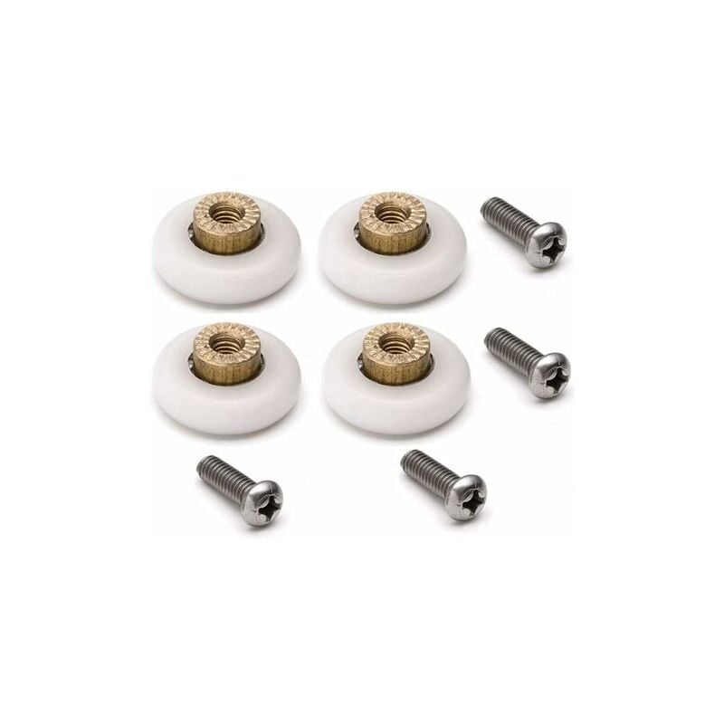 foto del prodotto snq set di 4 rulli di ricambio per porta doccia 19 mm con viti m6 diametro 19 mm