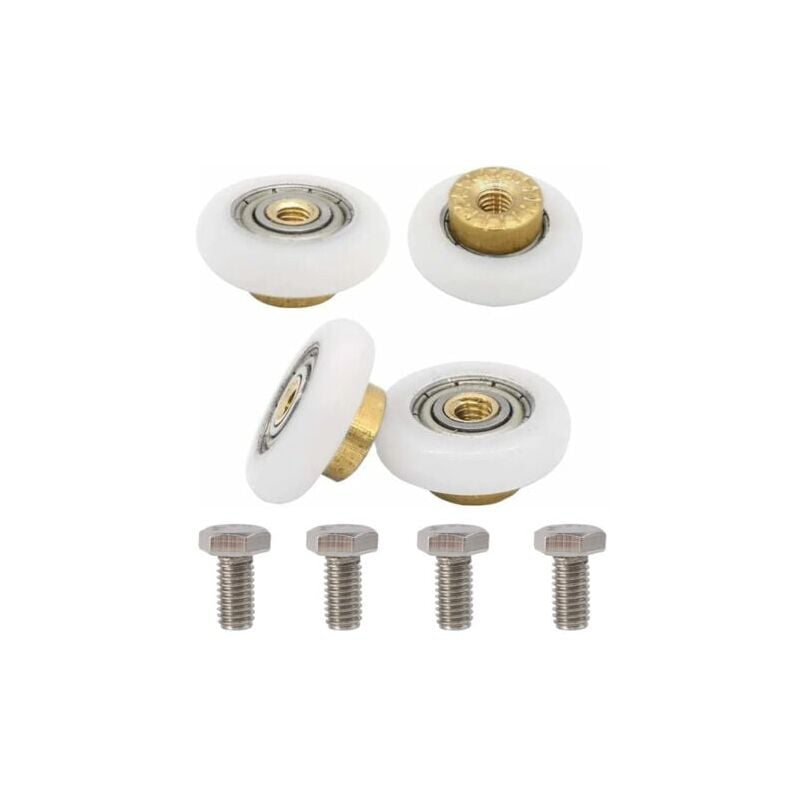 foto del prodotto snq set di 4 rulli di ricambio per porta doccia diametro 19 mm