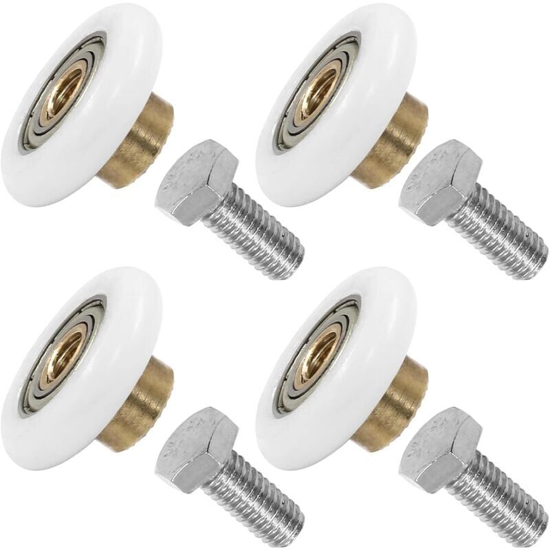 foto del prodotto snq set di 4 rulli di ricambio per porte doccia, 19 mm con viti m6, 1,2 mm