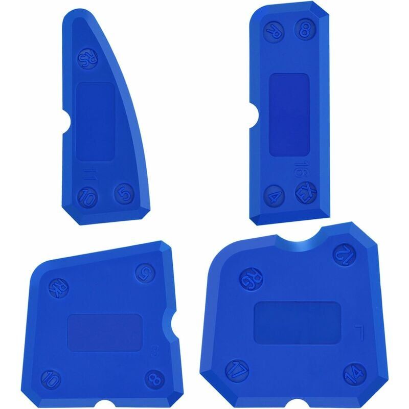 foto del prodotto snq set di 4 utensili per sigillatura in silicone, kit liscianti per giunti, sigillante in silicone, sigillante per finitura di fughe blu 