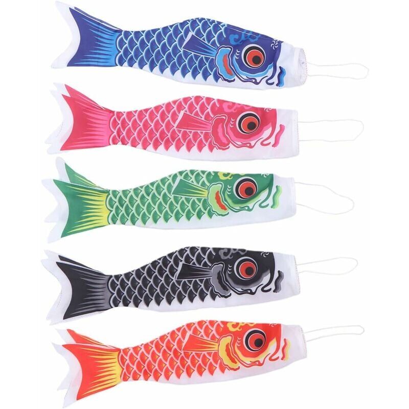 foto del prodotto snq set di 5 maniche a vento da giardino, manica a vento a forma di pesce da 40 cm per indicare la direzione e la forza del vento